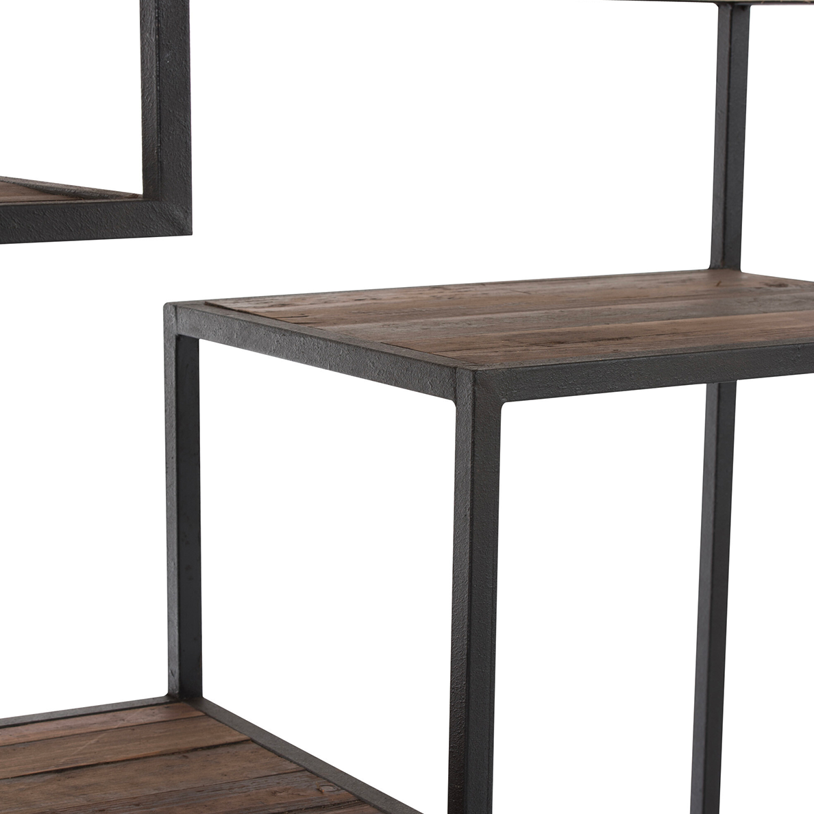 Étagère 6 tablettes métal/bois marron/noir