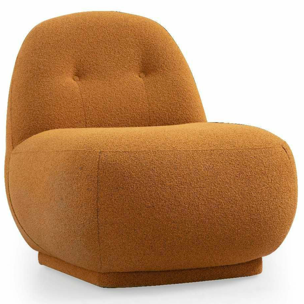 Fauteuil GINE WING tissu bouclette mustard