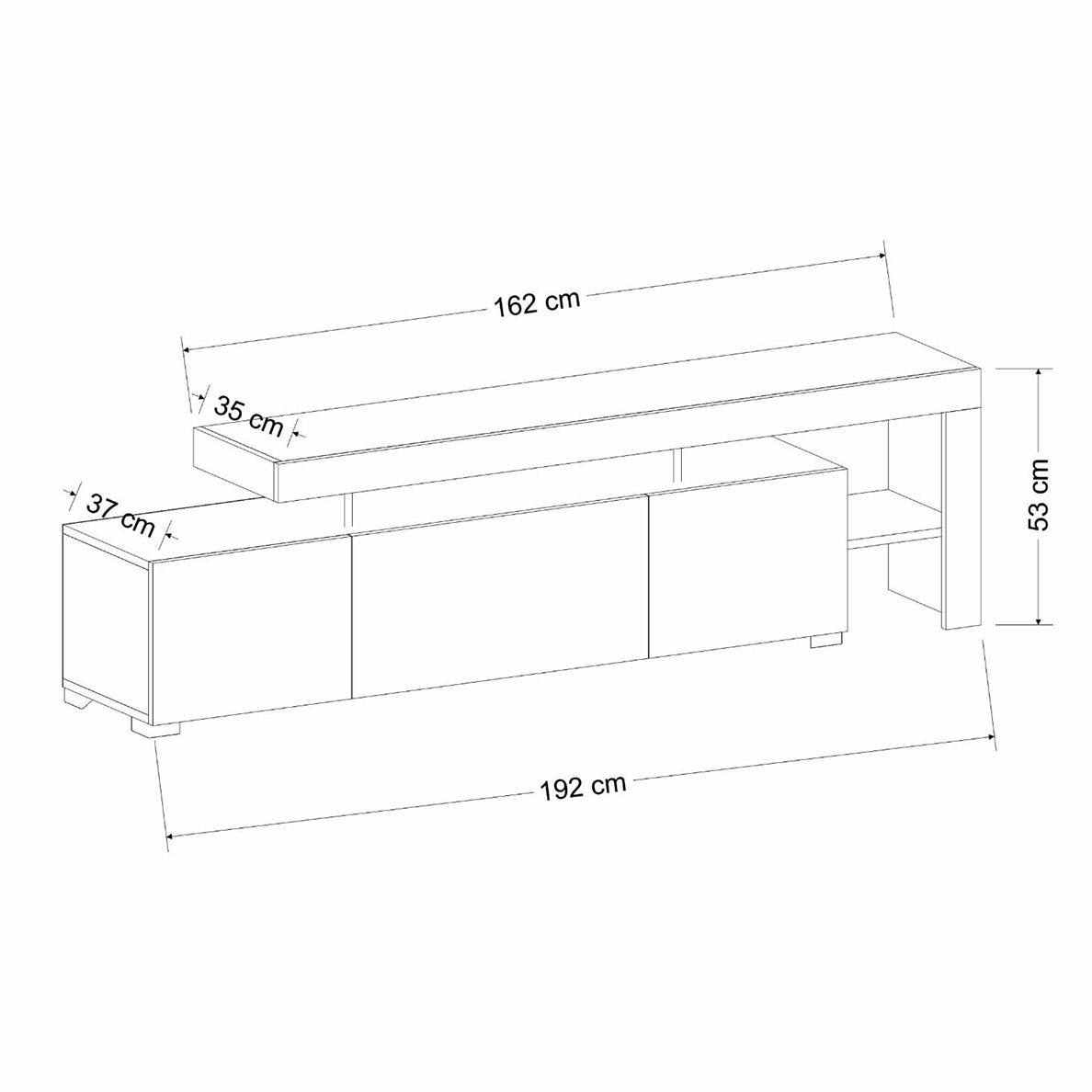 Meuble TV BLOOM anthracite LED