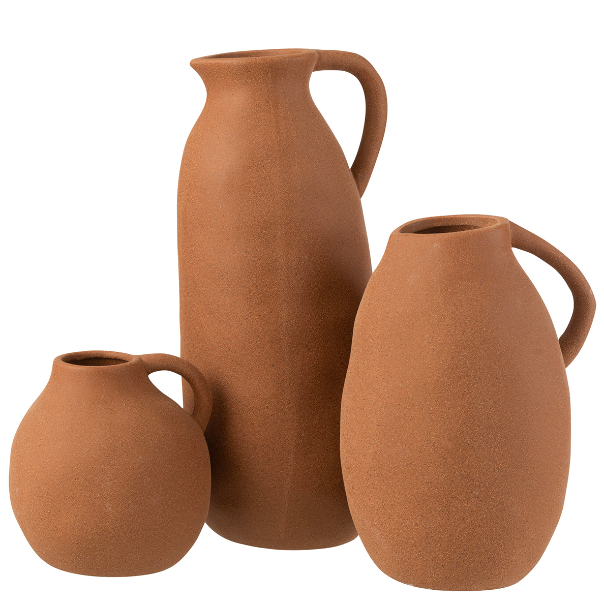 Vase Cruche en Céramique Marron Grand