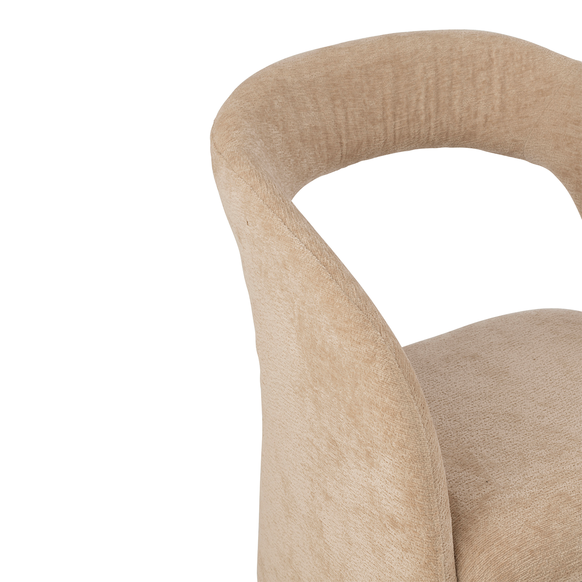 Chaise ANISE tissu velours bouclette beige by JLINE