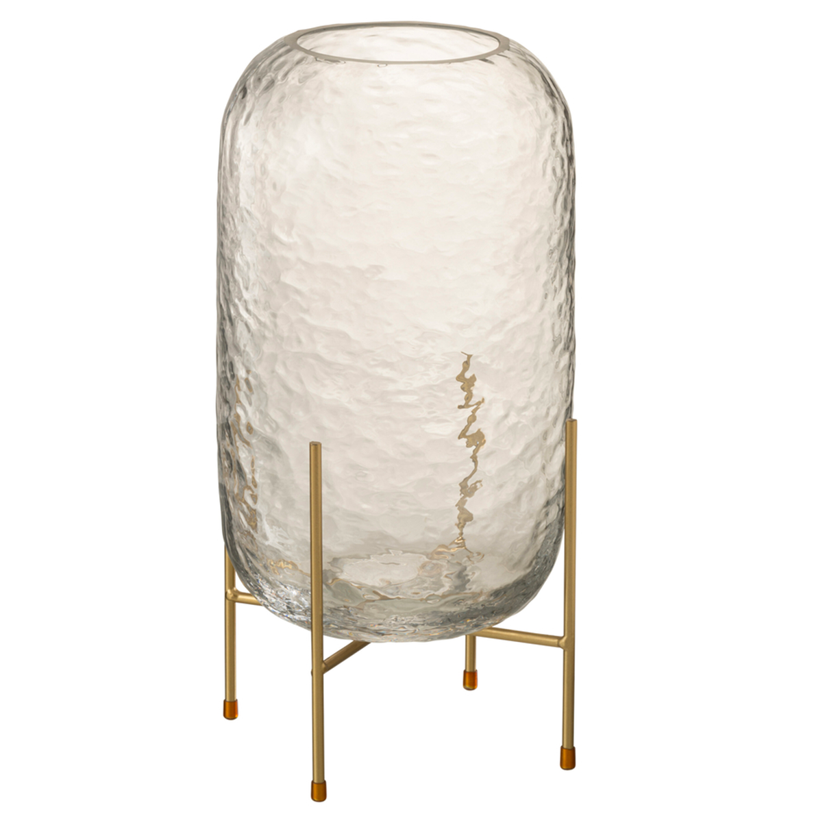 Vase rond + socle verre transparent Grand by JLINE