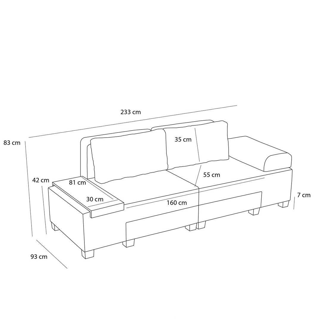 Canapé convertible BED gris