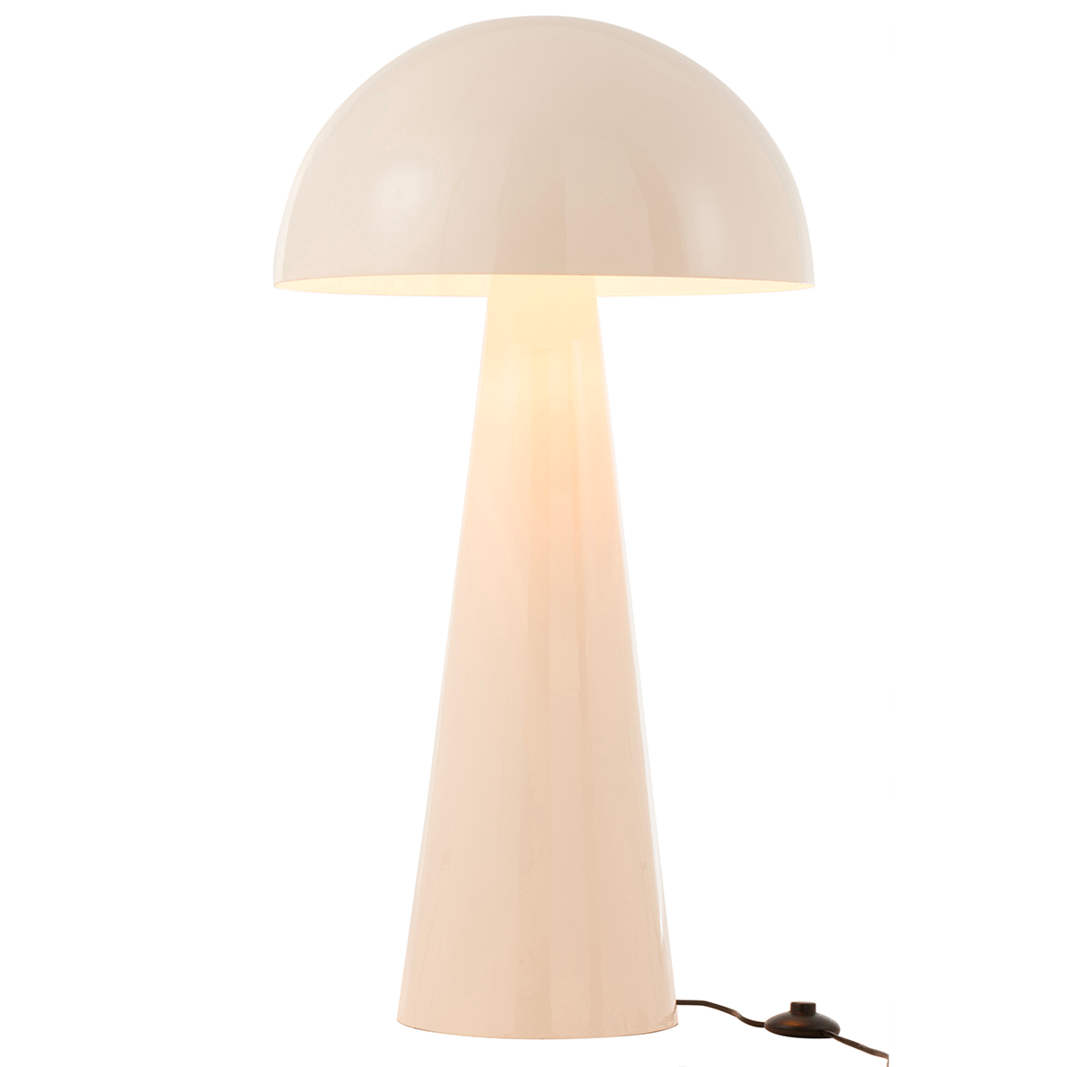 Lampe Champignon Metal Brillant Blanc Extra Large