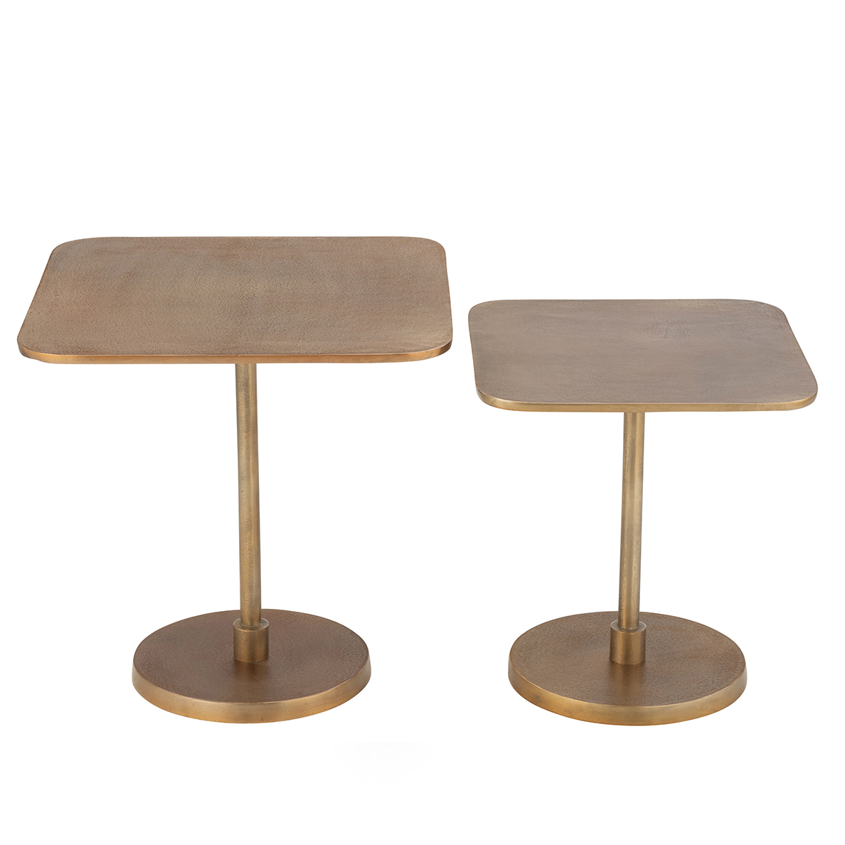 Set De 2 Tables D'appoints Aluminium Or