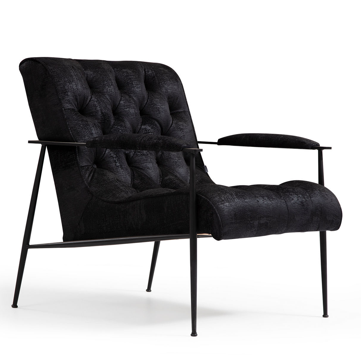 Fauteuil tissu velours DARKO noir