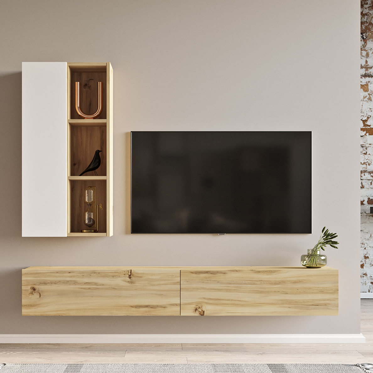 Ensemble de meuble TV LORIA naturel