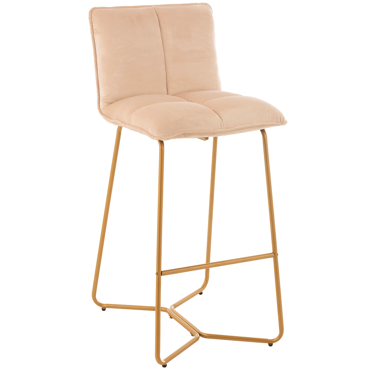 Tabouret de bar en métal/textile beige