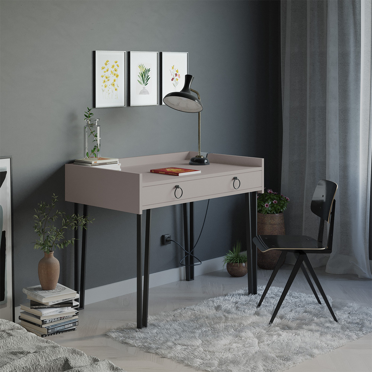 Bureau LOUANE anthracite