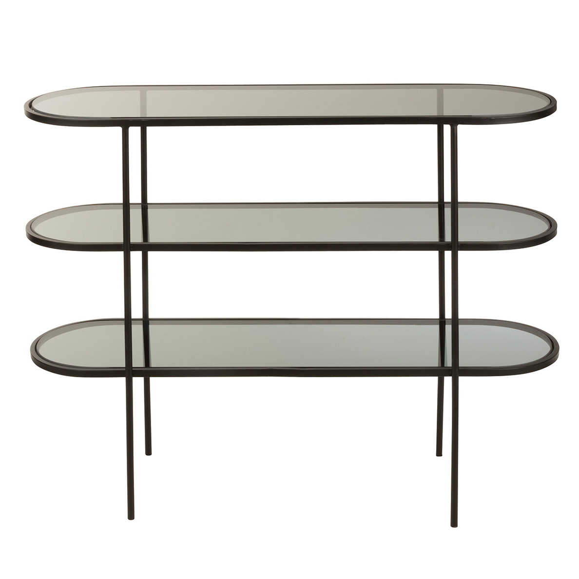 Etagere 3 Niveau STEEL Metal/Verre Noir  by JLINE