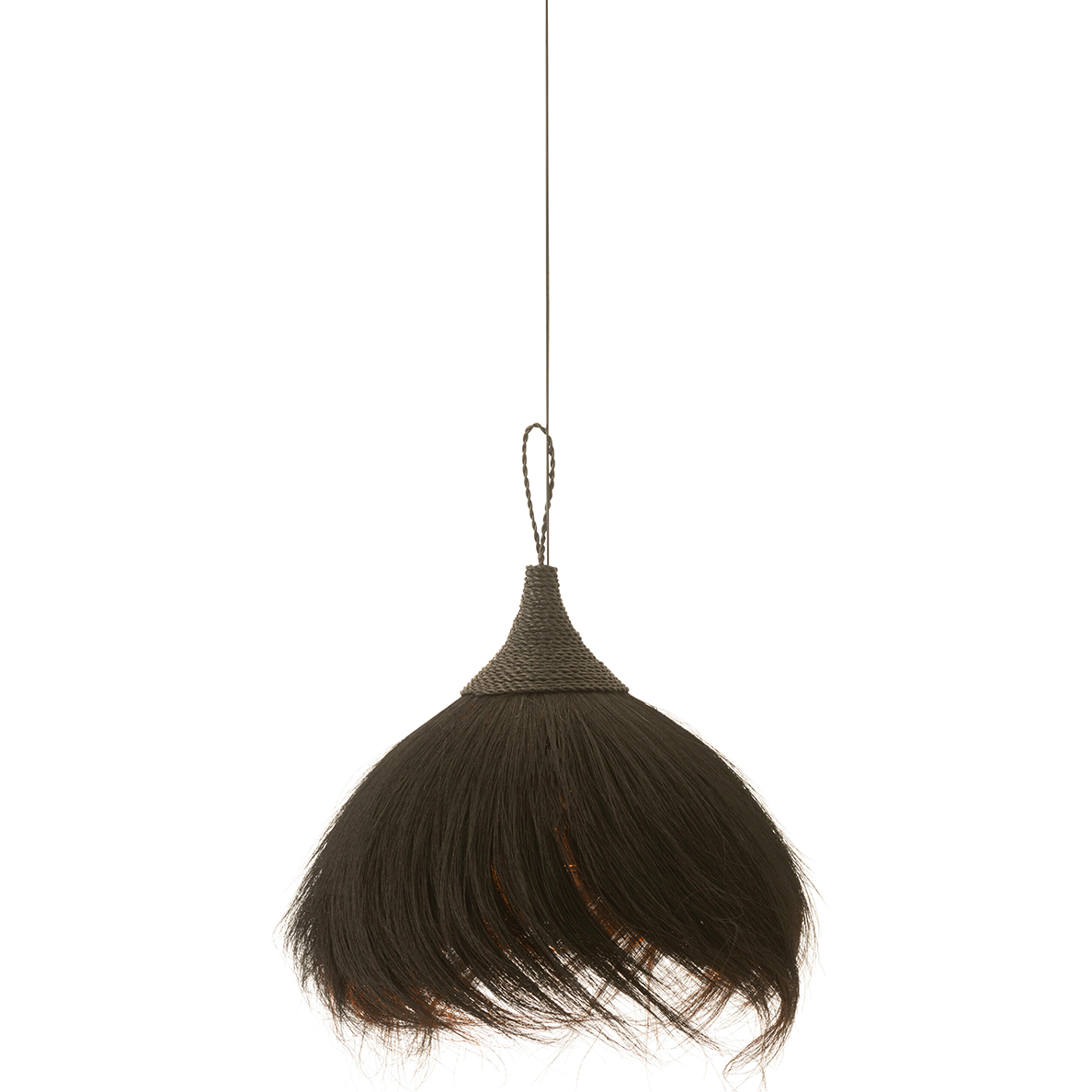 Lampe Suspendue Boule Herbe Noir by JLINE