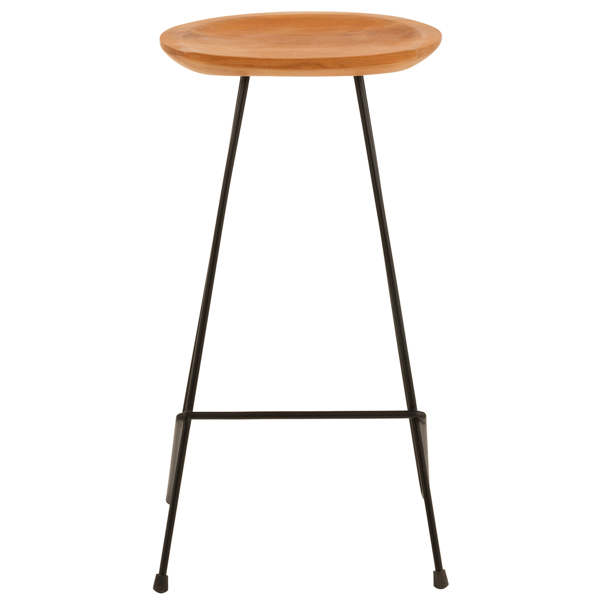 Tabouret de bar en bois de teck/fer naturel