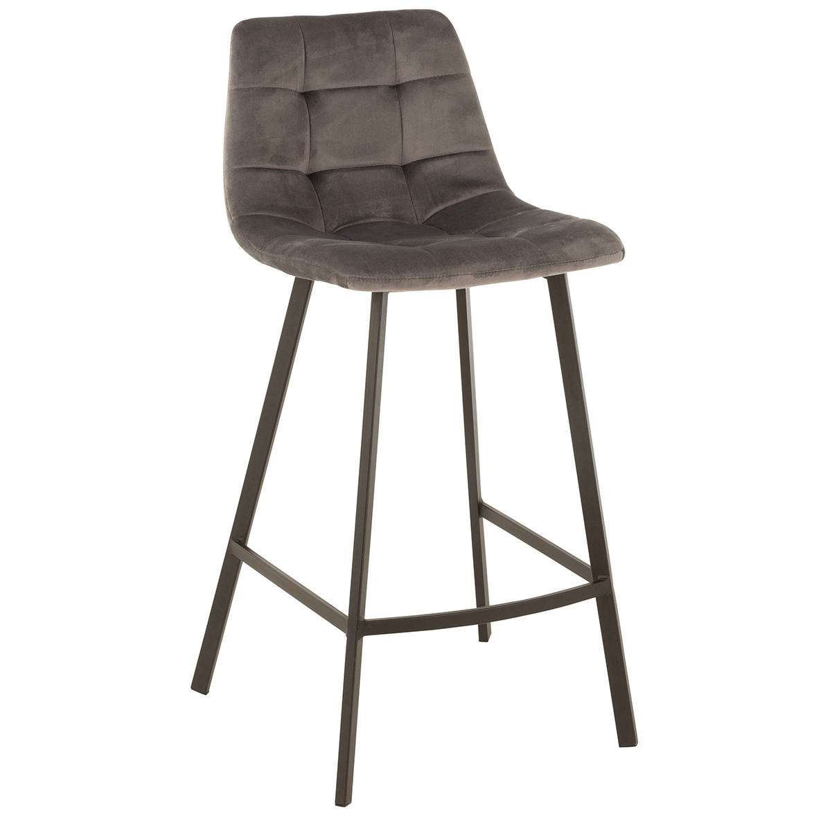 Tabouret de bar Olivier Textile/Métal Gris