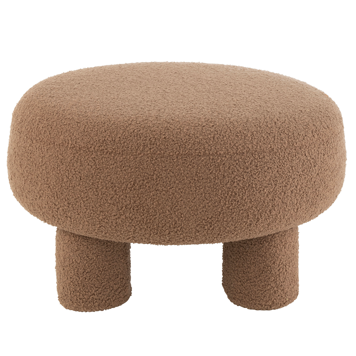 Pouf TEDDY en tissu bouclette marron