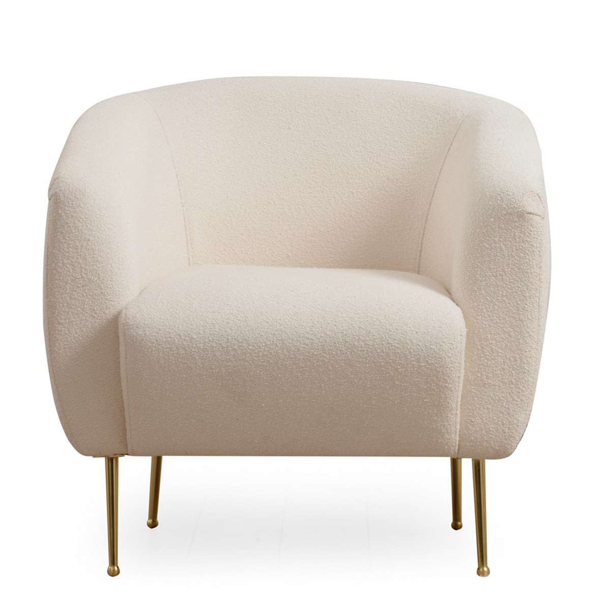 Fauteuil tissu bouclette EMMA blanc