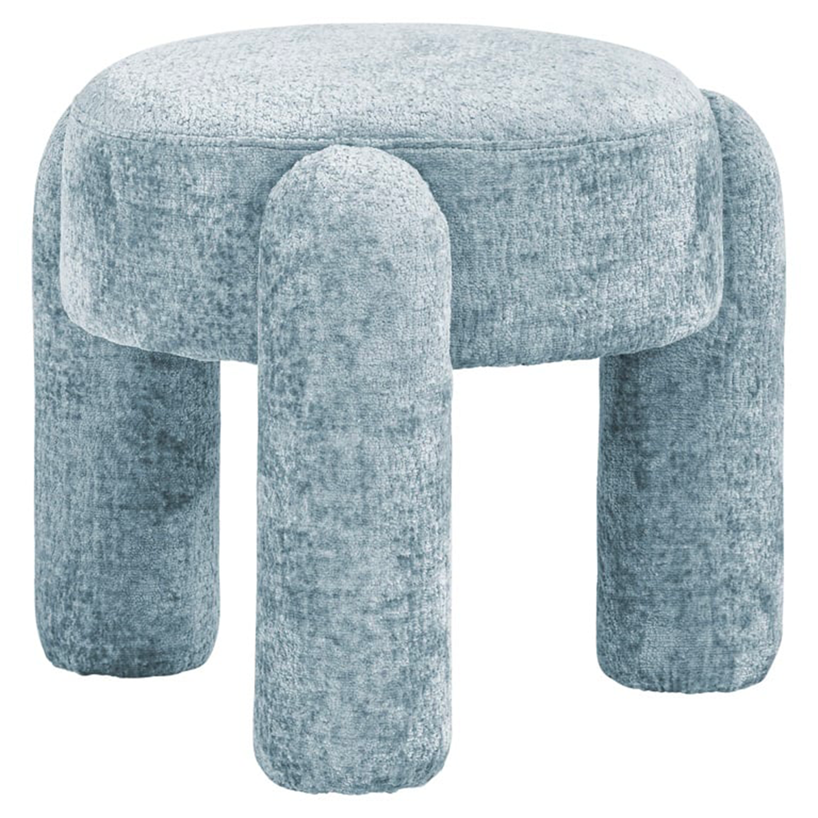 Pouf HOLLY chenille bleu clair