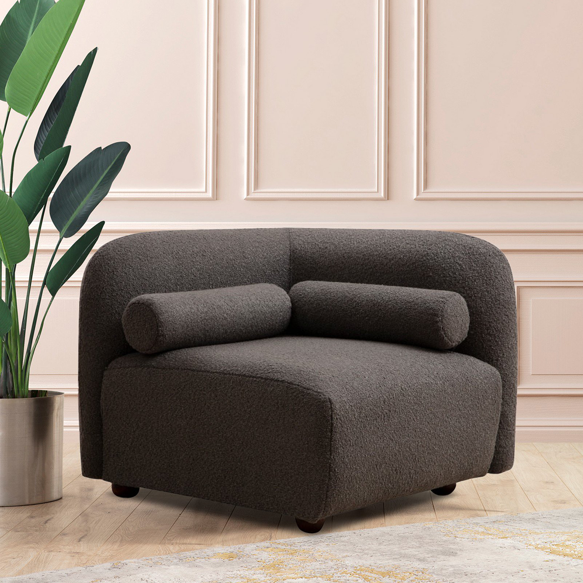 Fauteuil tissu bouclette RIVERSE noir