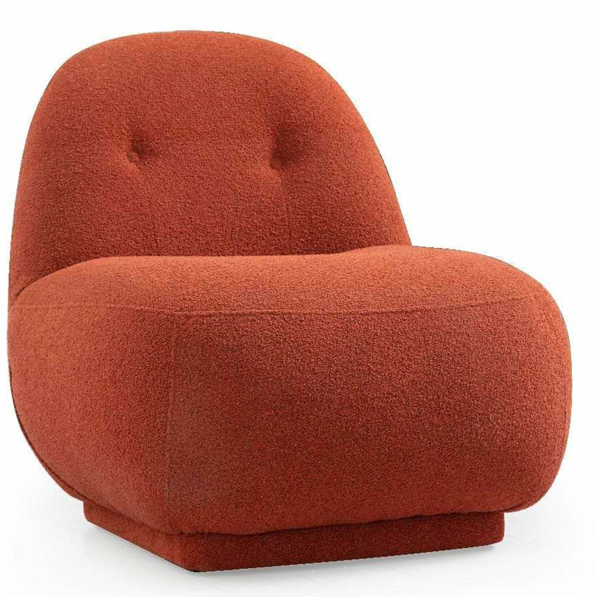 Fauteuil GINE WING tissu bouclette rouge