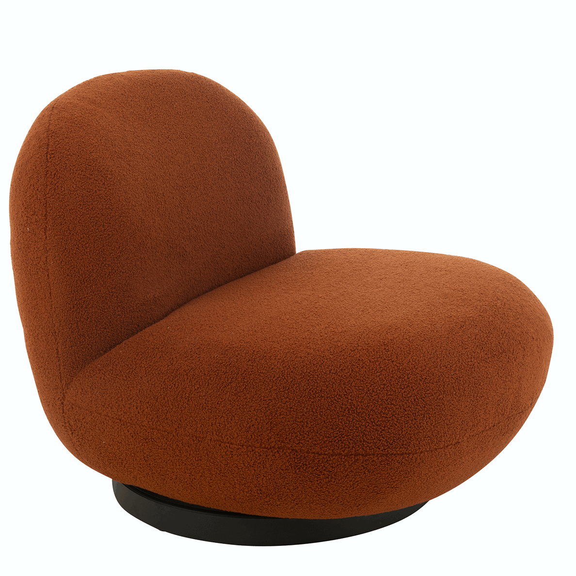 Fauteuil Lounge Neige Bois De Peuplier/Mousse Orange/Noir