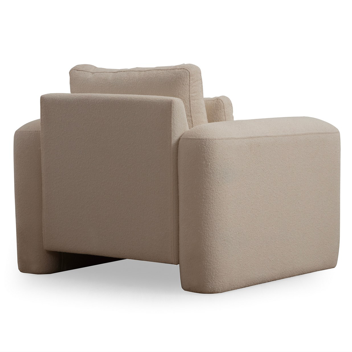 Fauteuil tissu bouclette KING blanc