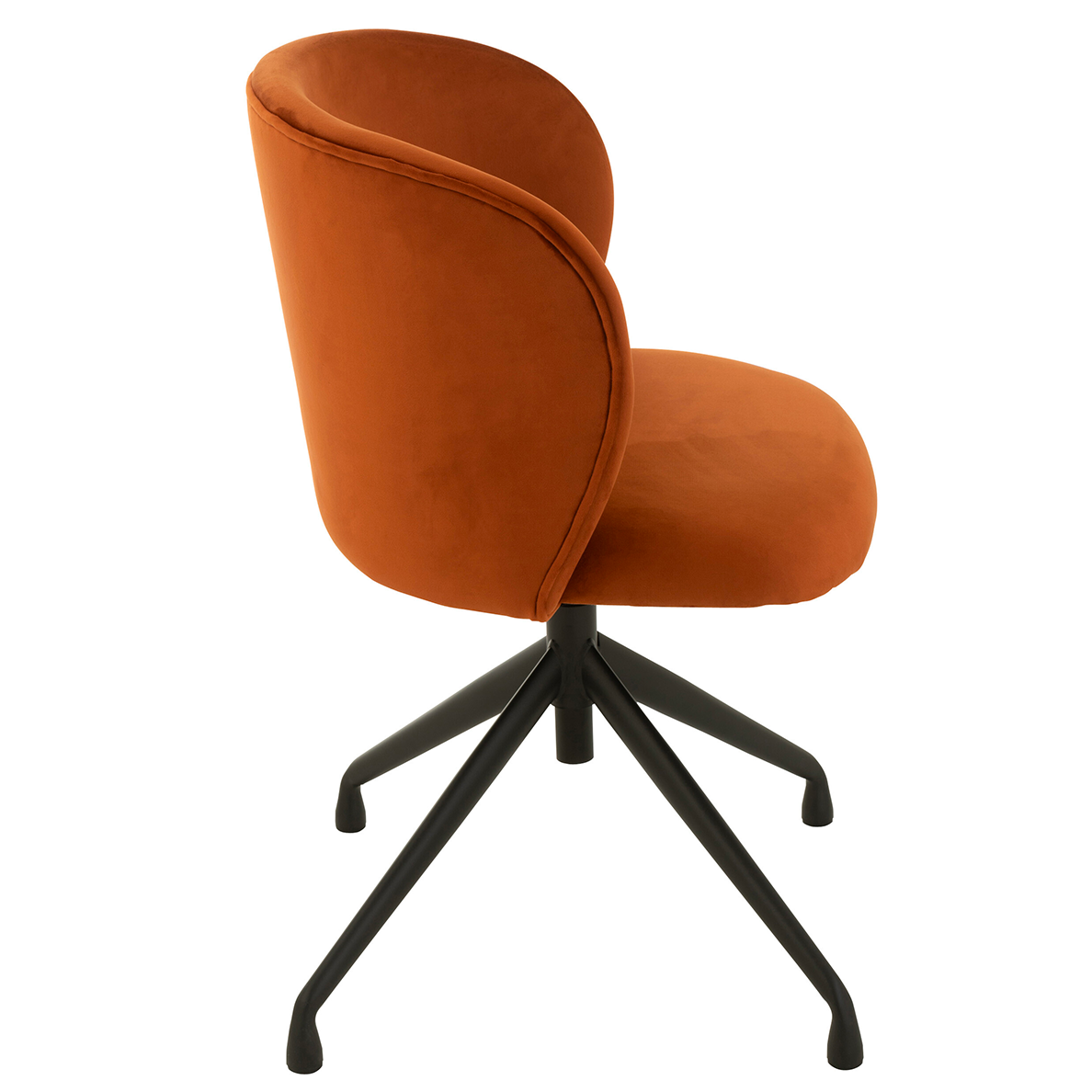 Chaise Pivotante/Relevable/Inclinable Velours Orange Foncé