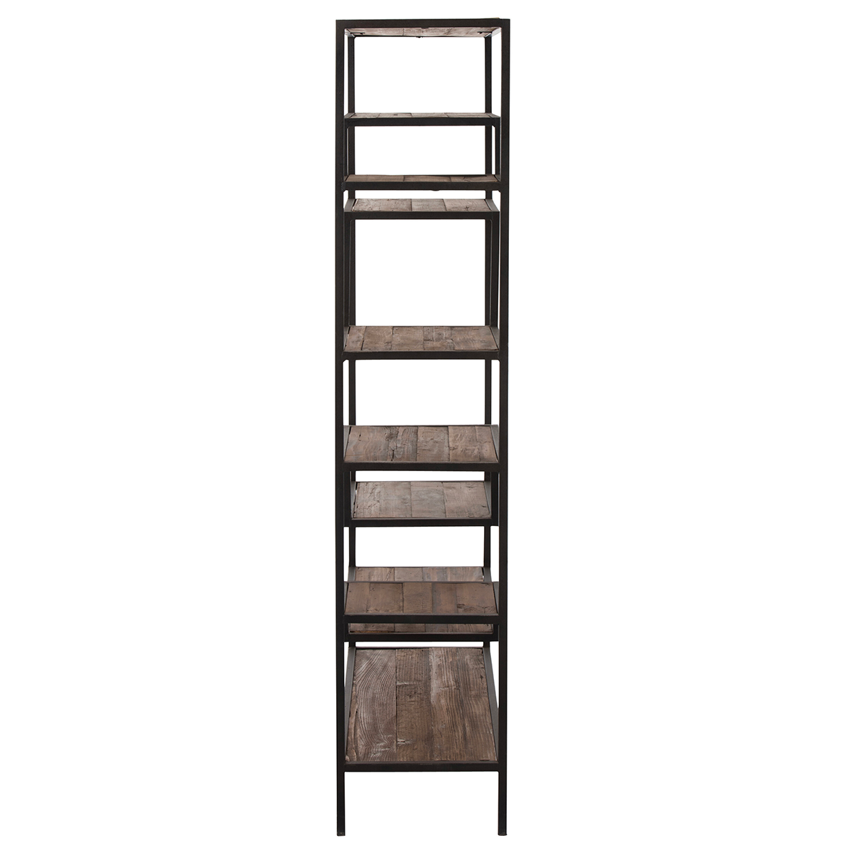 Étagère 6 tablettes métal/bois marron/noir