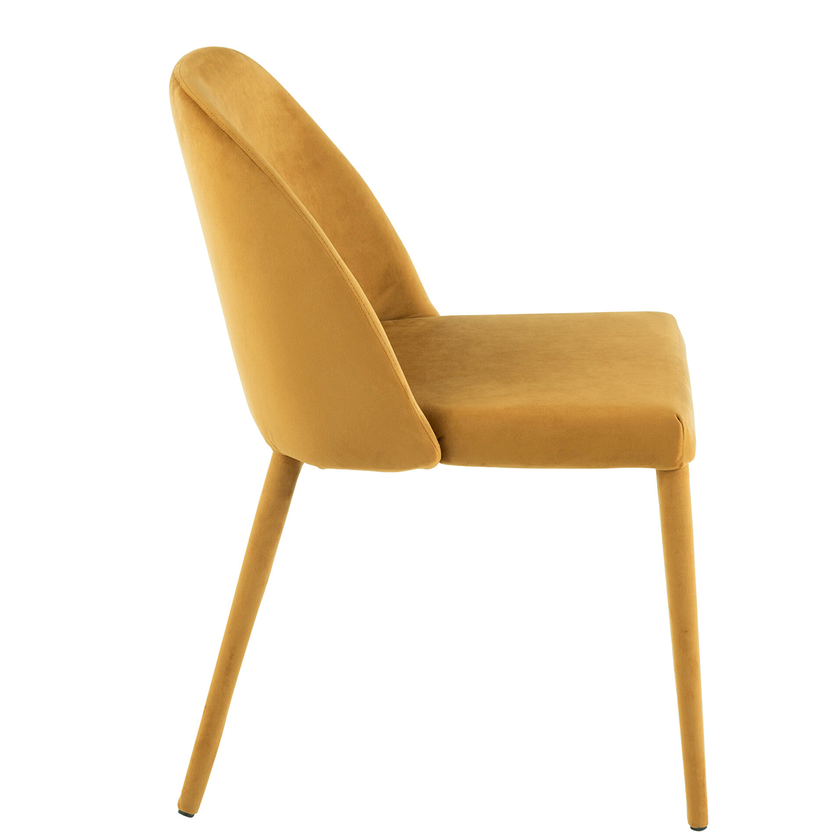 Chaise CHARLOTTE en tissu velours Ocre