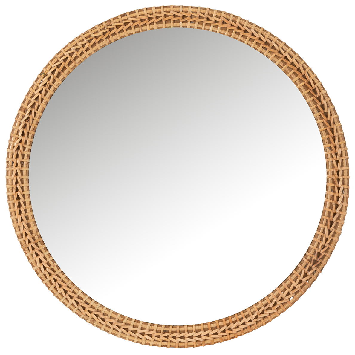 Miroir Rond Sapin/Verre Naturel