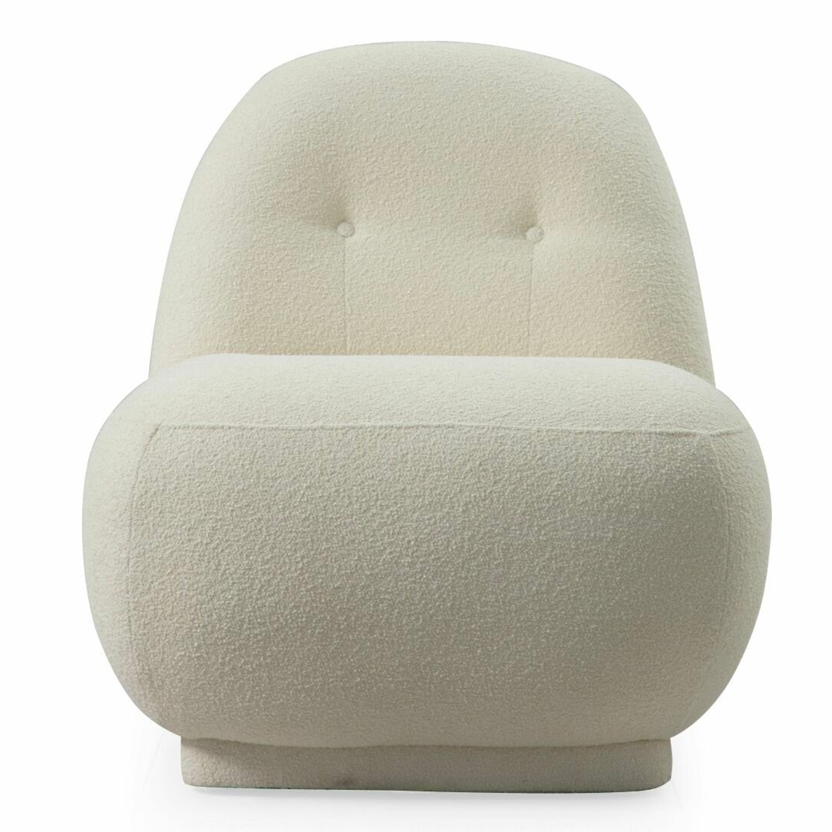 Fauteuil GINE WING tissu bouclette blanc