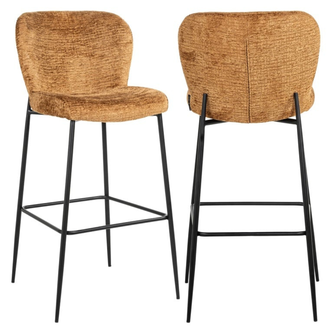 Tabouret de comptoir DARBY cognac fusion