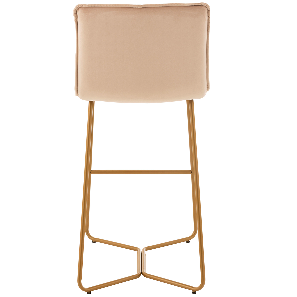 Tabouret de bar en métal/textile beige