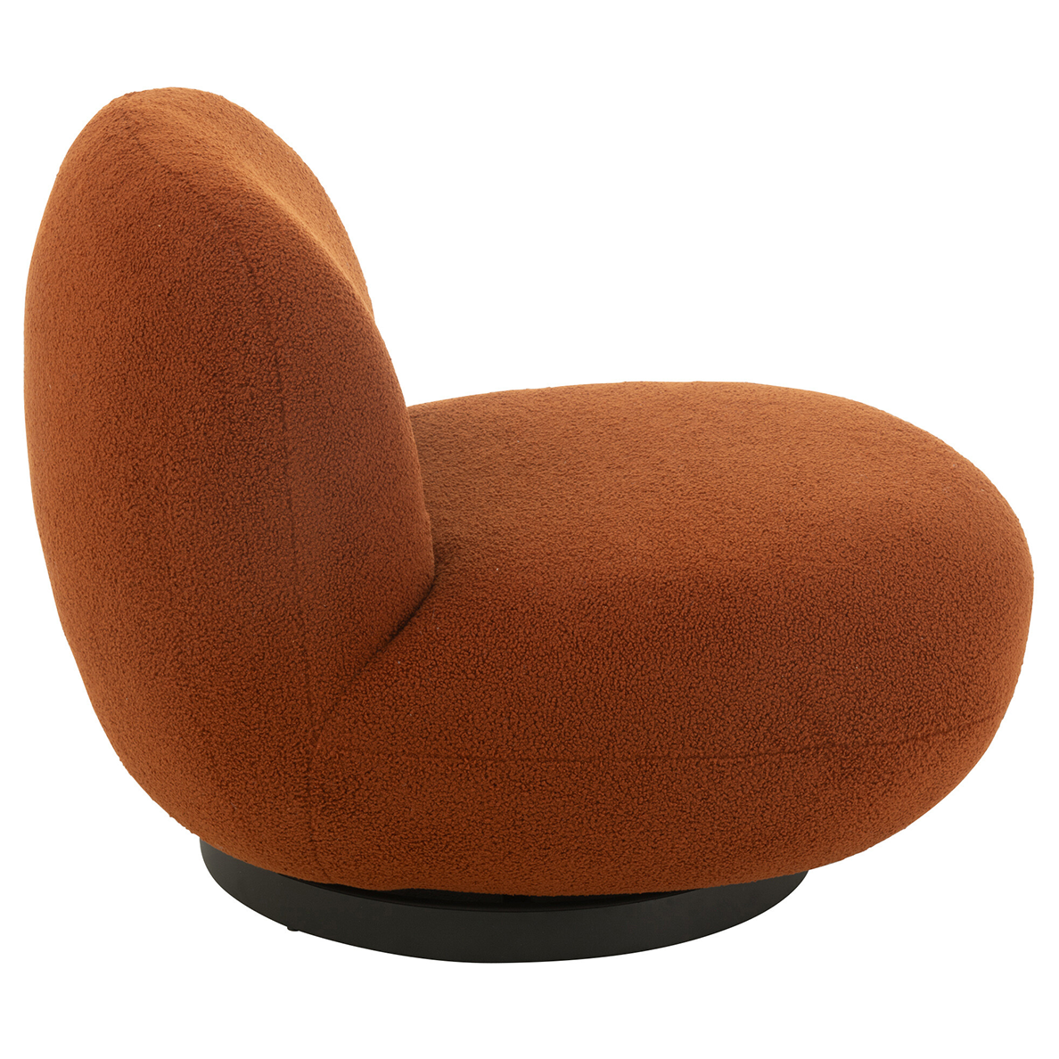 Fauteuil Lounge Neige Bois De Peuplier/Mousse Orange/Noir