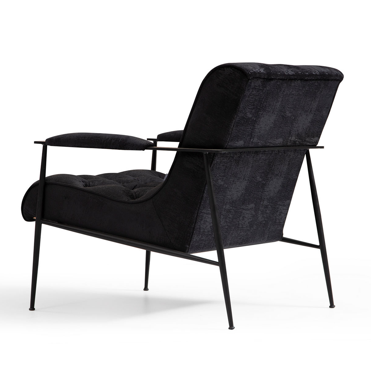 Fauteuil tissu velours DARKO noir