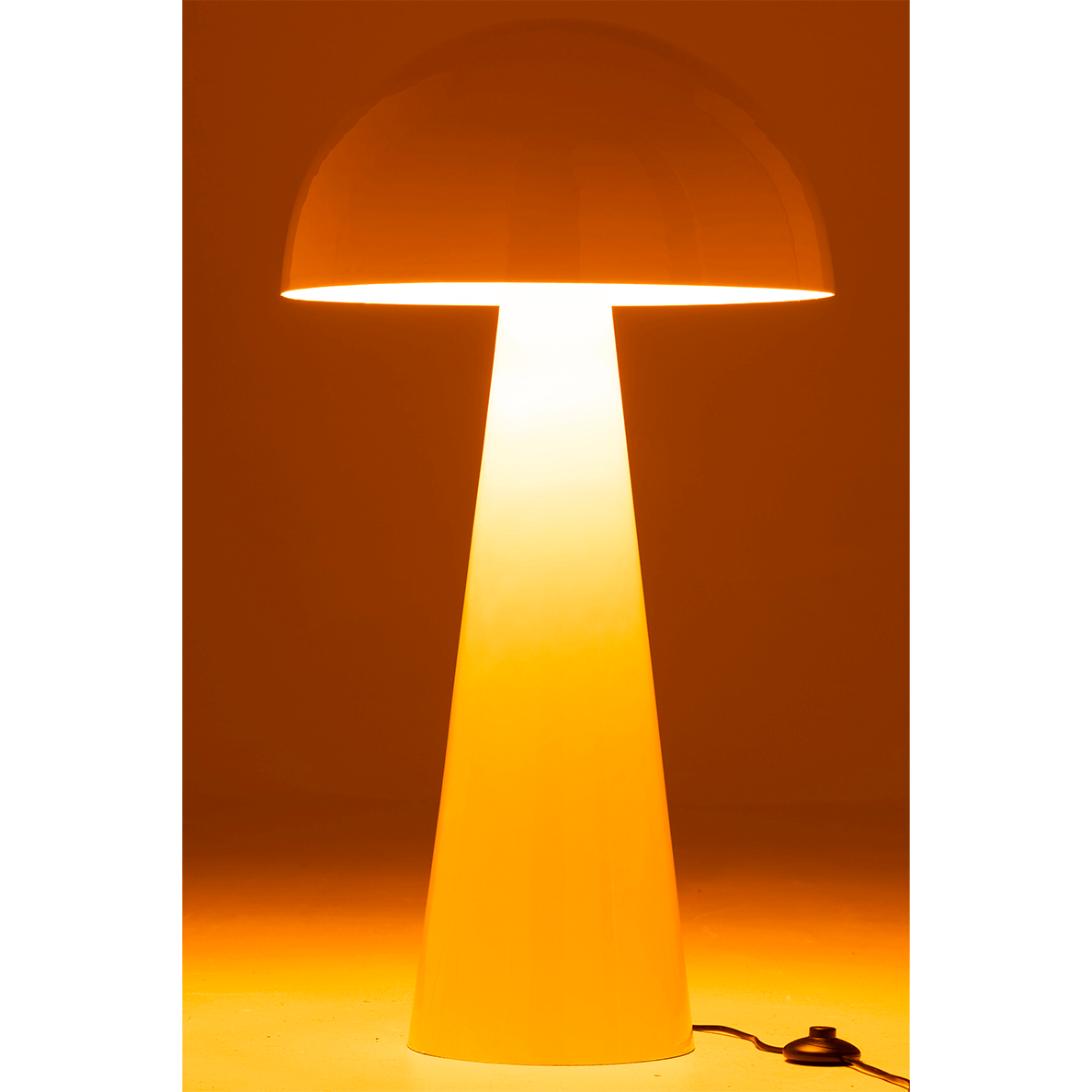 Lampe Champignon Metal Brillant Blanc Extra Large