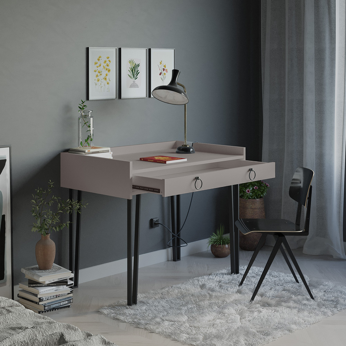 Bureau LOUANE anthracite