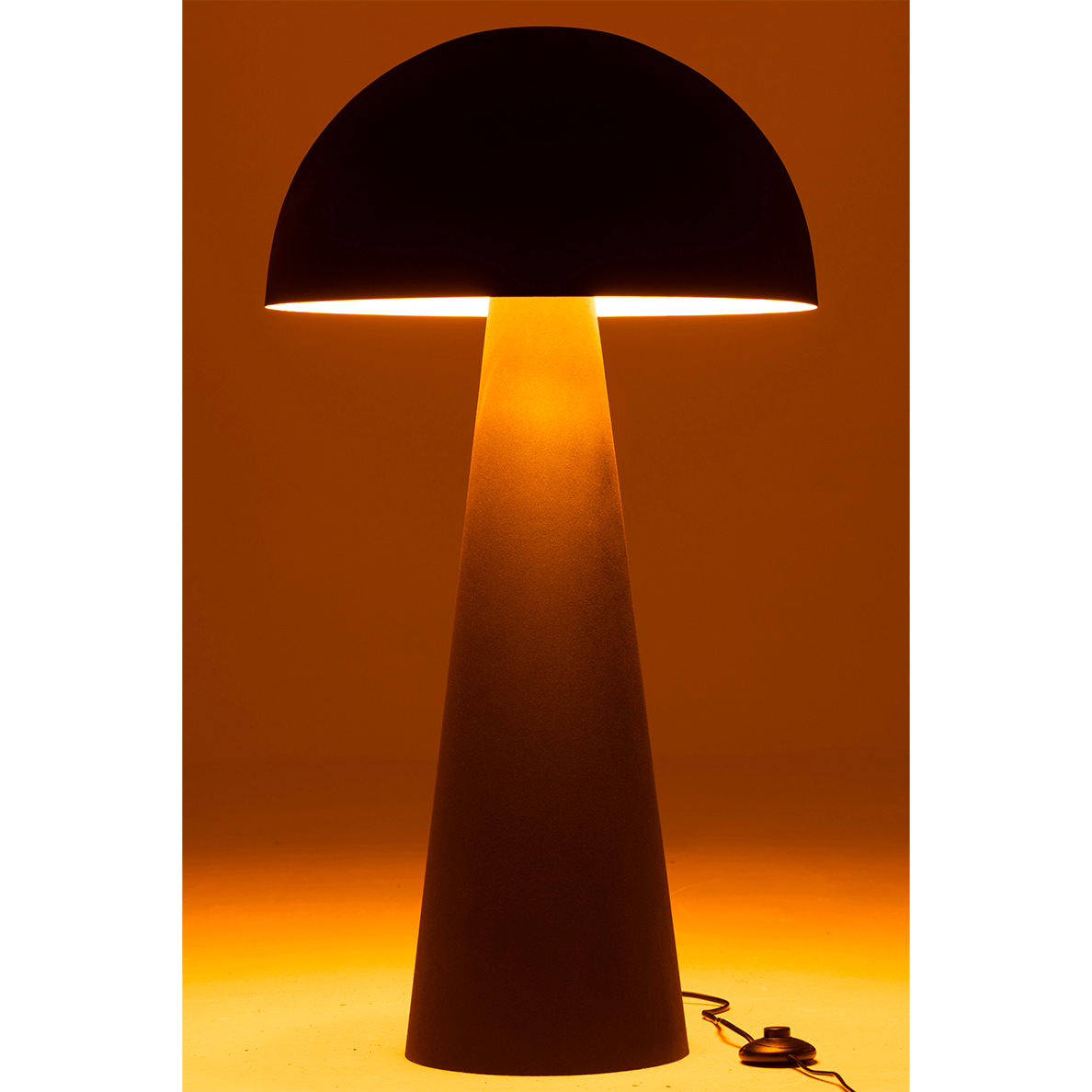 Lampe Champignon Metal Brillant noir Extra Large