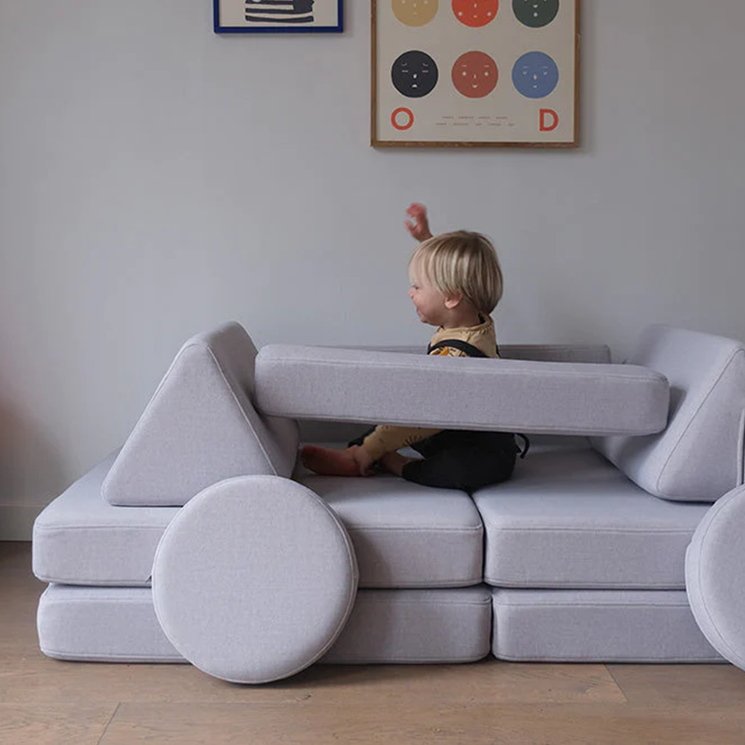 Canapé enfant PLAY SOFA gris clair