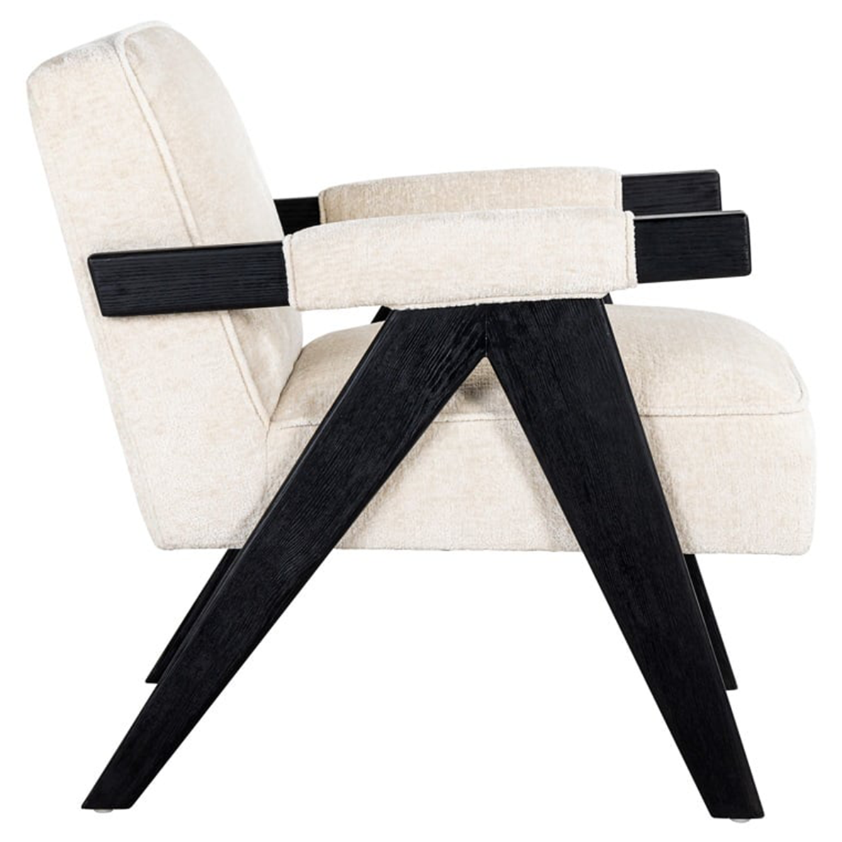 Fauteuil tissu bouclette COOPER écru