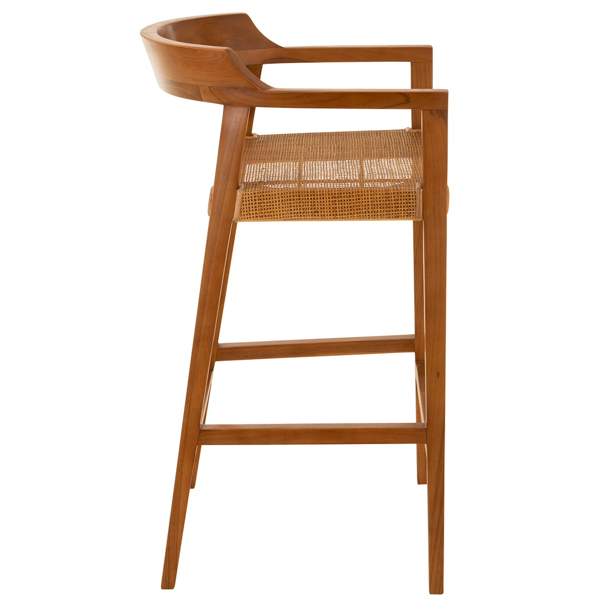 Tabouret EMMA en bois de Teck marron