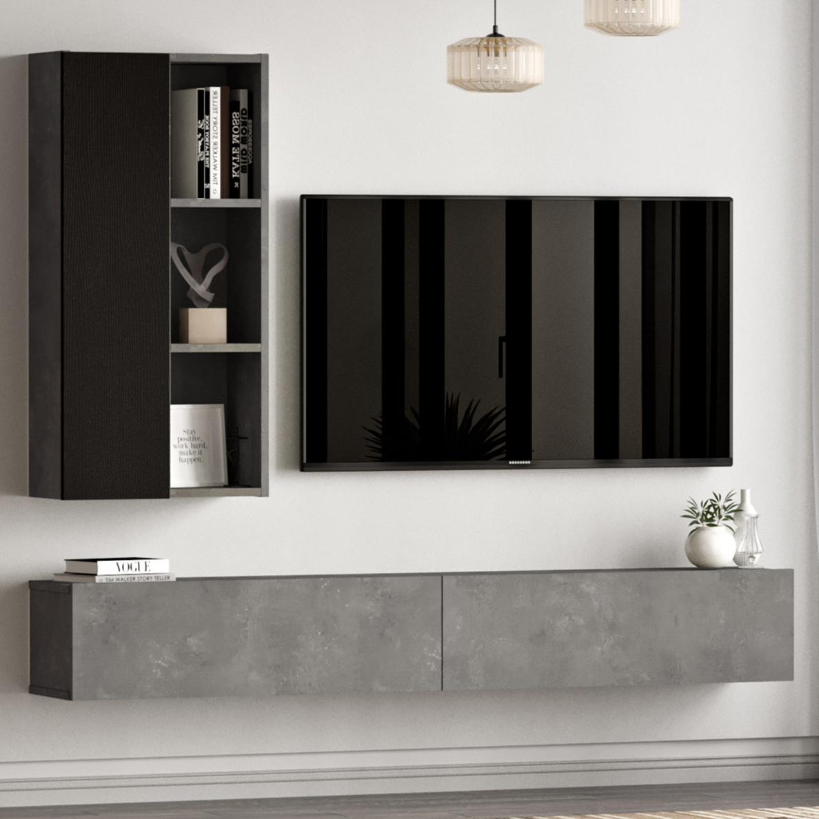 Ensemble de meuble TV LORIA anthracite