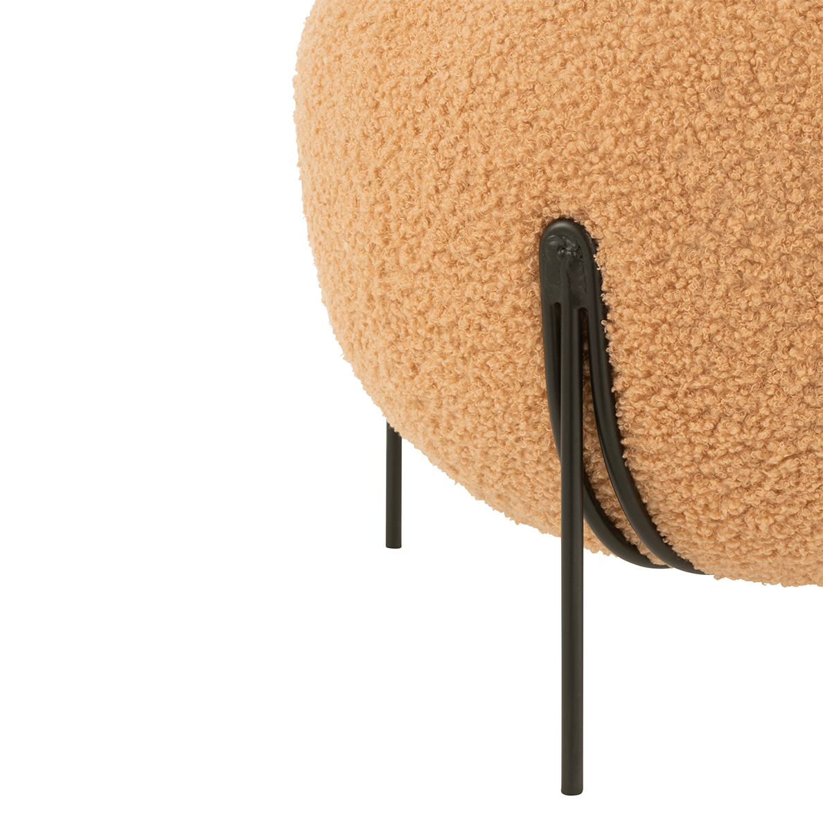 Pouf SPHERE en tissu bouclette Camel