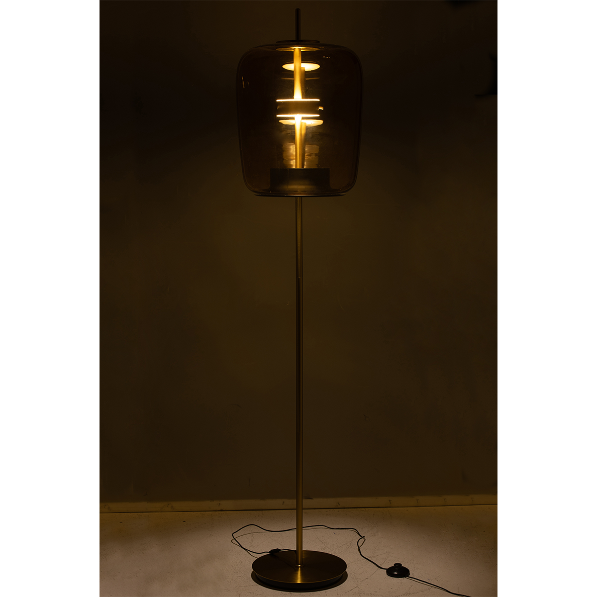 Lampadaire Led Verre Marron BY JLINE