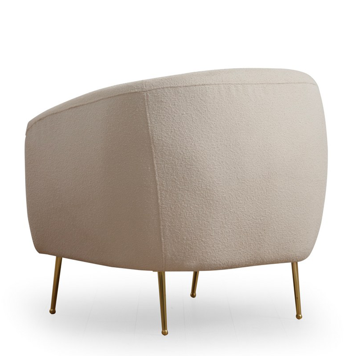 Fauteuil tissu bouclette EMMA blanc