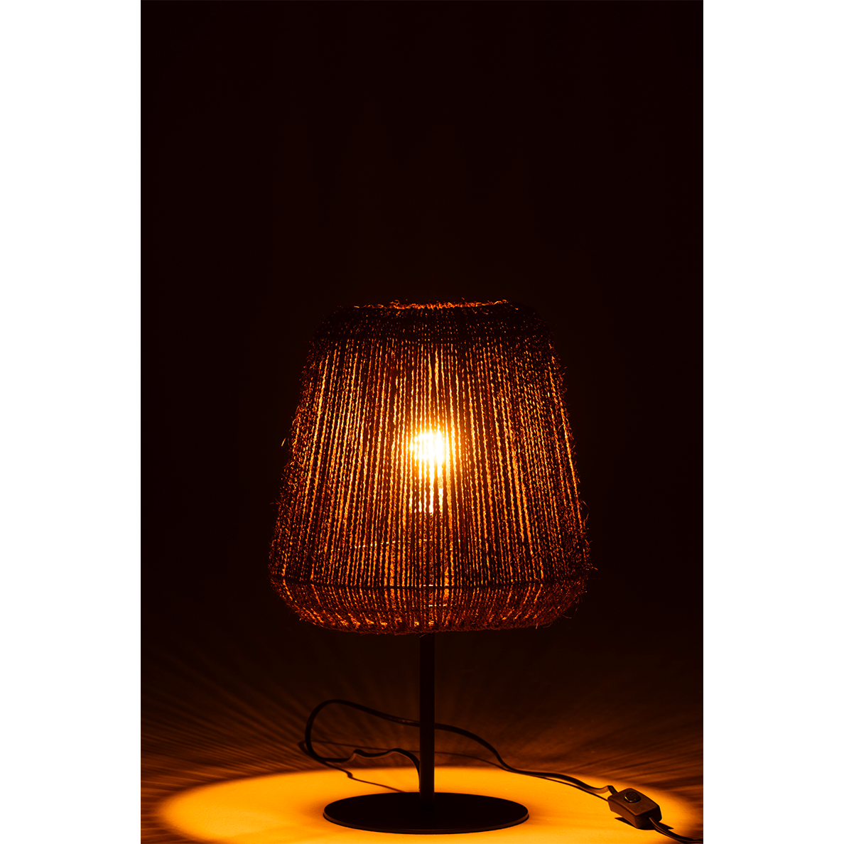 Lampe de Table MOLLY en metal/palmier noir