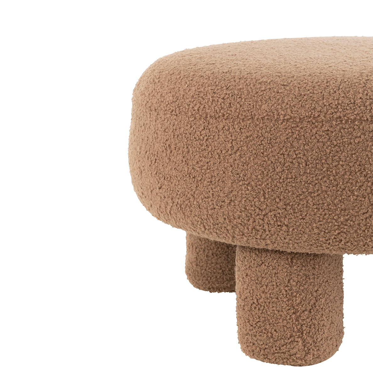 Pouf TEDDY en tissu bouclette marron