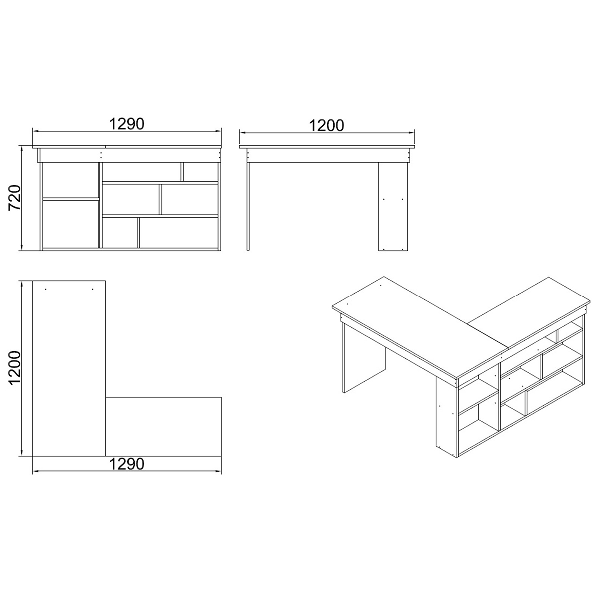 Bureau FOCUS anthracite