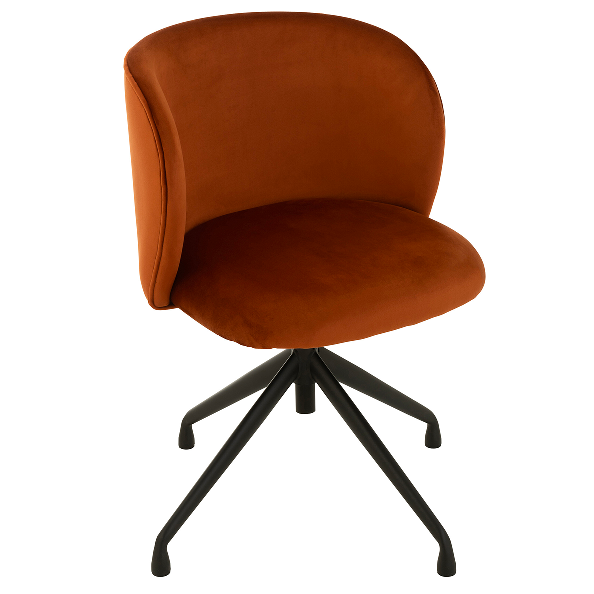 Chaise Pivotante/Relevable/Inclinable Velours Orange Foncé