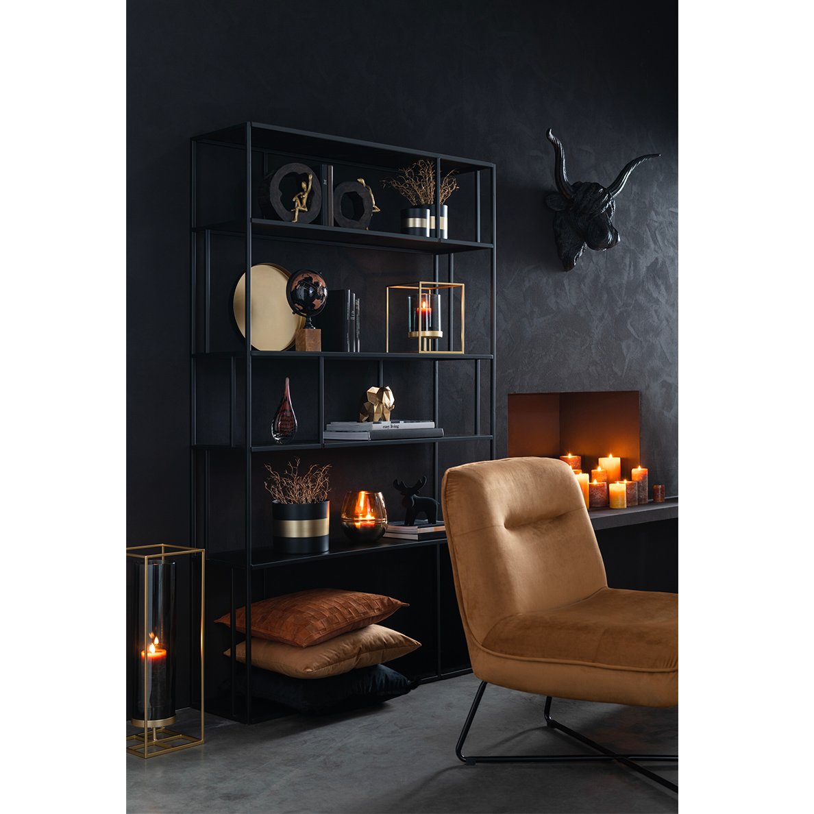 Etagere 4 Niveaux Metal Noir by JLINE