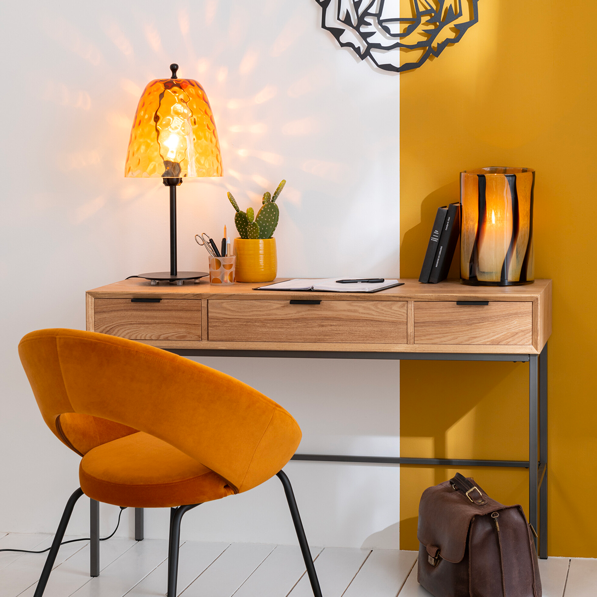 Lampe OCEANE Verre jaune by JLINE