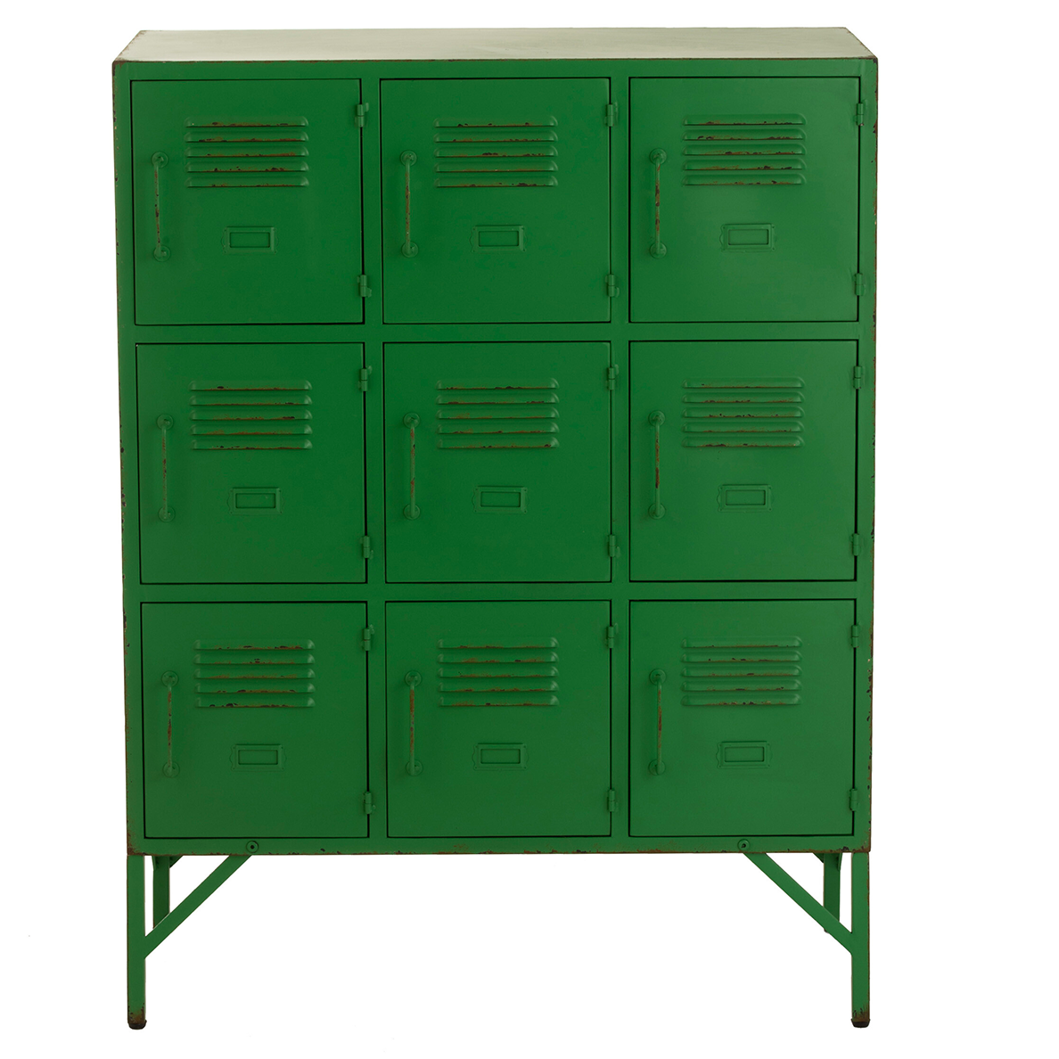 Commode GREEN 9 portes en métal vert